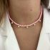 WHITE PEAR DROPS PINK BEADED NECKLACE