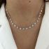 DANGLING ROUND ENAMEL NECKLACE-BABY BLUE