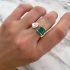 WHITE PEAR-GREEN SQUARE  RING