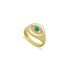 WHITE ENAMEL ROUND EYE PINKY RING