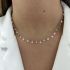 DANGLING ROUND ENAMEL NECKLACE-PINK