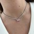 LIGHT PINK RECTANGLE TENNIS NECKLACE