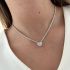 WHITE HEART TENNIS NECKLACE