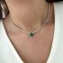 MINI GREEN HEART TENNIS NECKLACE