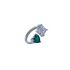 GREEN HEART-WHITE SQUARE  RING