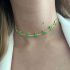 NEON GREEN ENAMEL STARS CHOKER