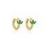 GREEN LOTUS HOOP EARRING