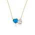 BLUE HEART-WHITE PEAR NECKLACE