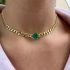 CURB LINK CHOKER WITH GREEN SQUARE