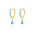 PEAR DROP TURQUOISE HUGGIE EARRING