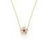 TINY FLOWER NECKLACE-RED