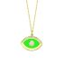 NEON GREEN ENAMEL EYE NECKLACE