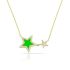 DOUBLE ENAMEL STAR NECKLACE-NEON GREEN