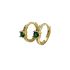 GREEN STONE HOOP EARRING
