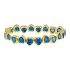 AQUA BLUE STRETCHY HEART BRACELET 
