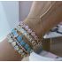 TURQUOISE STRETCHY HEART BRACELET